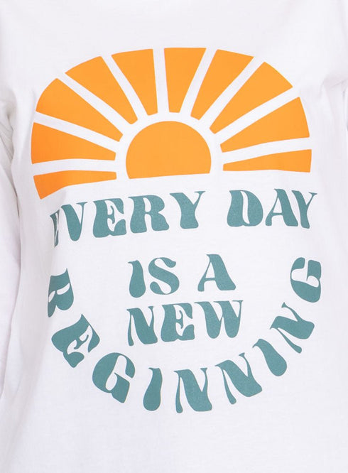 White Printed Long - Sleeve Design 30 - Khotwh